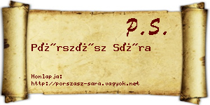 Pórszász Sára névjegykártya