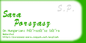 sara porszasz business card